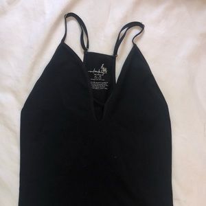 FREE PEOPLE black adjustable strap bodysuit